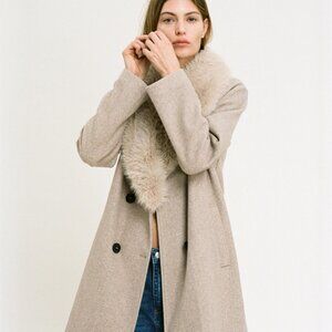 Zara Faux Fur Lapel Coat
